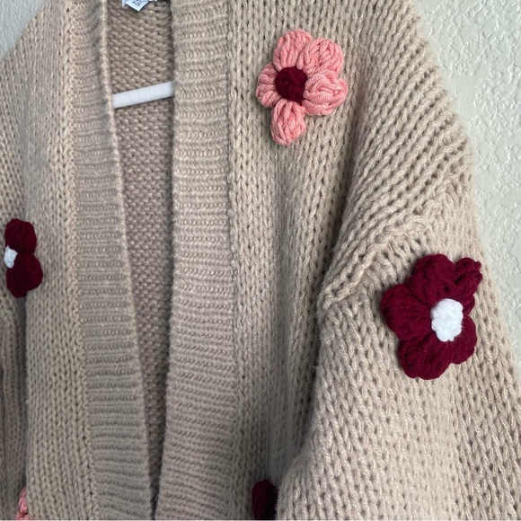 Anthropologie Beige and Pink Floral Cardigan - Picture 8 of 12